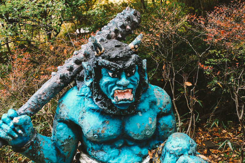 Demon statue in Noboribetsu