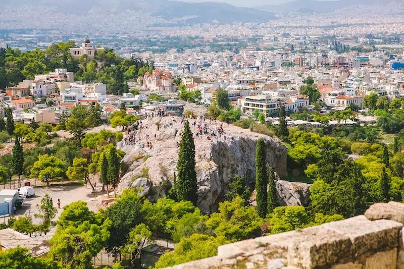 View of the impressive Areopagus Hill