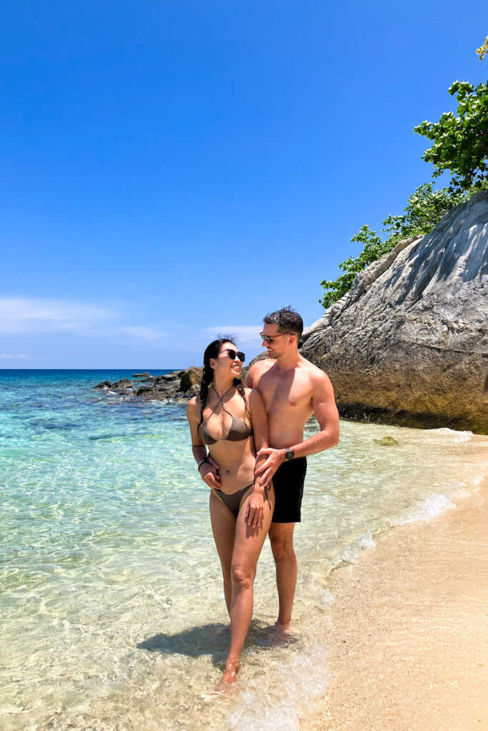 Us at the beach in the Perhentian Islands in Malaysia