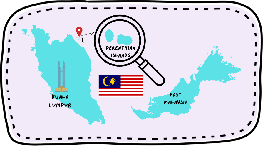 Map of Malaysia zooming in to the Perhentian Islands