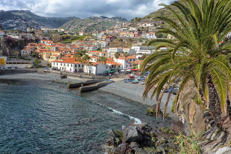 View of beach at Camara de Lobos